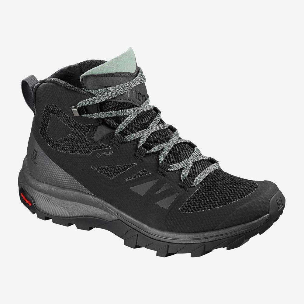 Buty Trekkingowe Damskie Salomon OUTLINE MID GTX - Czarne - Polska (219-TVOHLM)